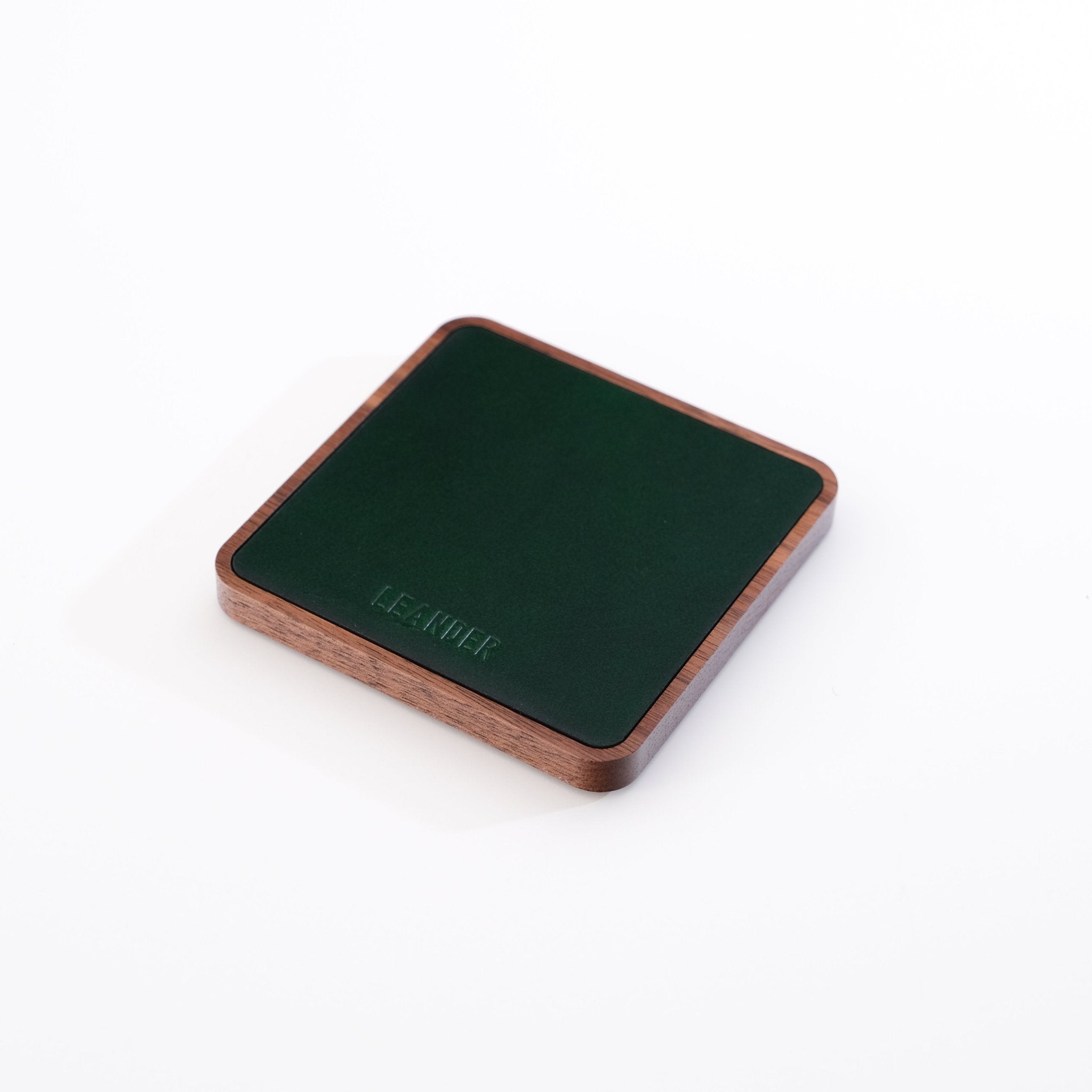 Black Leather Coaster - Leander