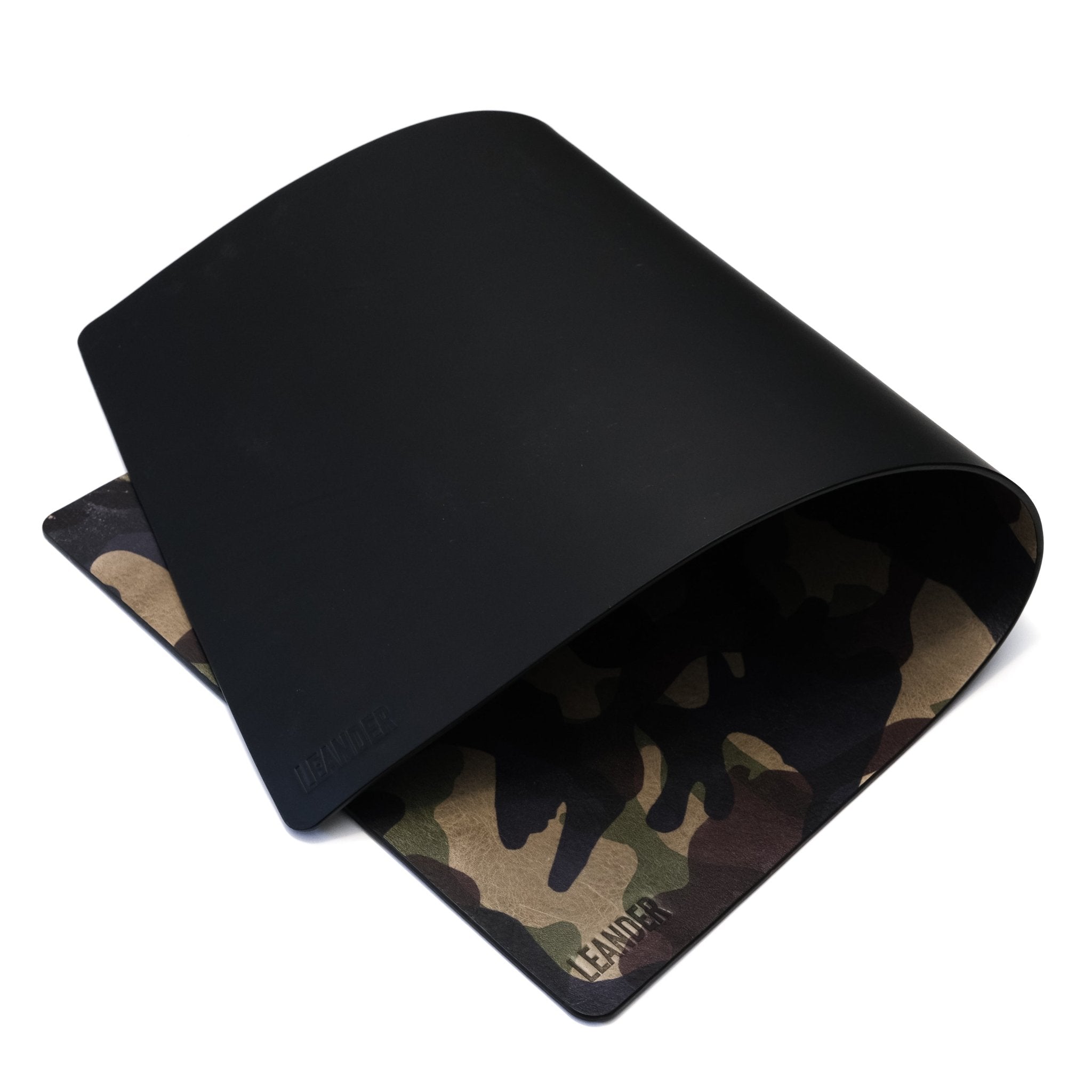 Black X Camo Reversible Leather Desk Mat - Leander