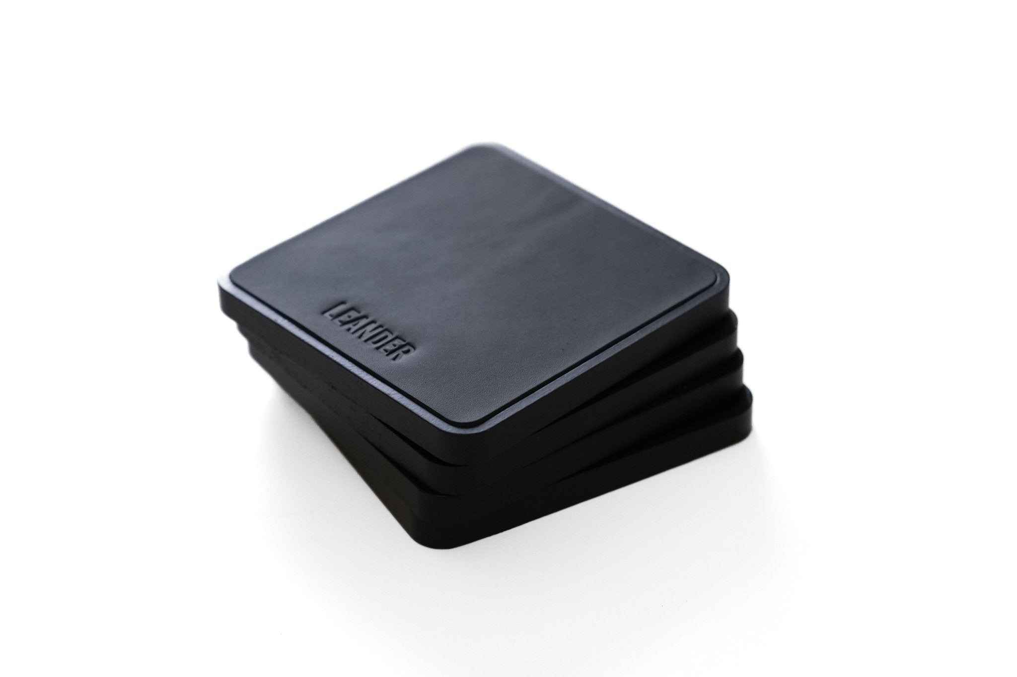 Walnut and Leather Coaster - Leander