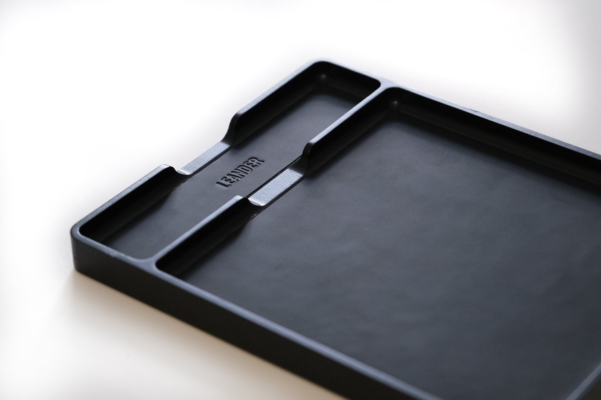 Walnut and Leather Valet Tray - Leander