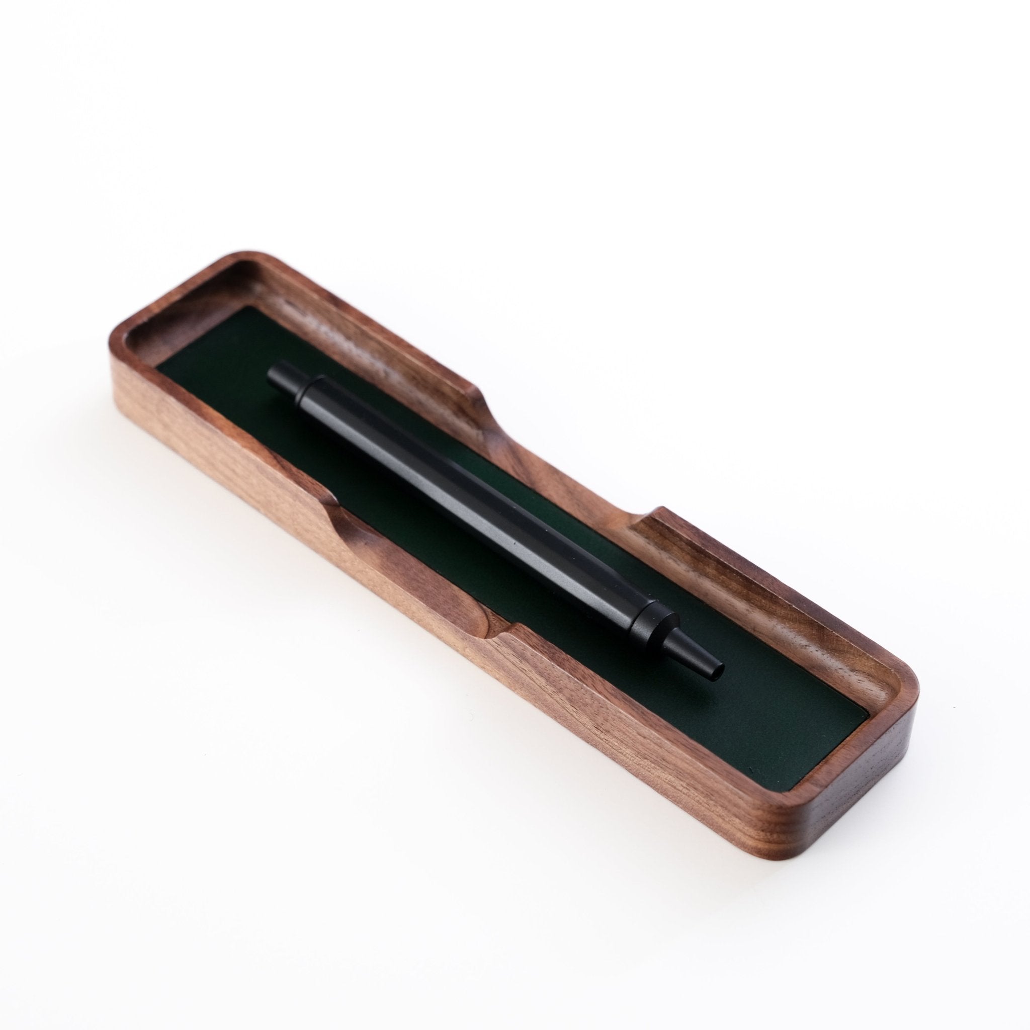 Black Leather Pen Holder | Black walnut and leather material