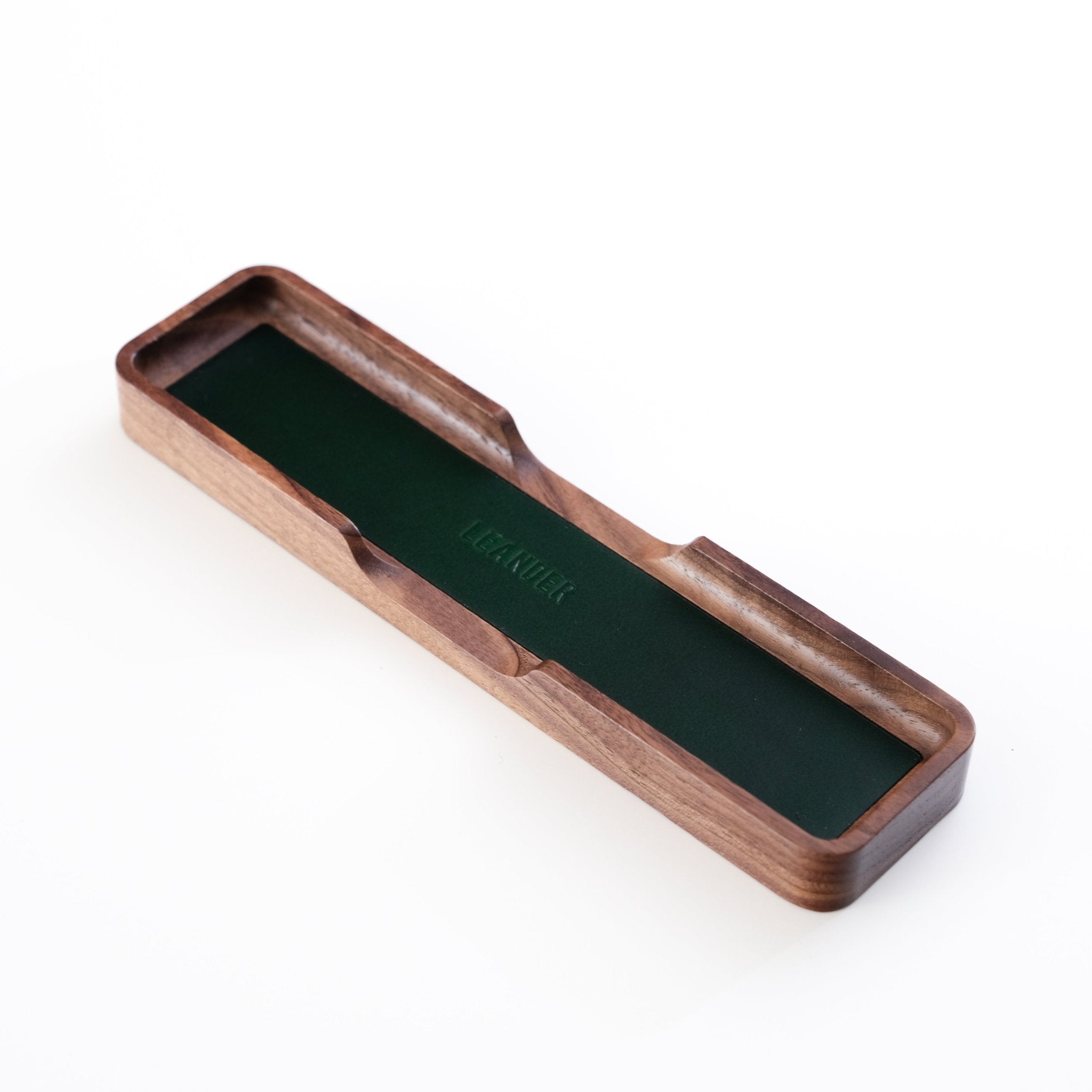 Black Leather Pen Holder | Black walnut and leather material