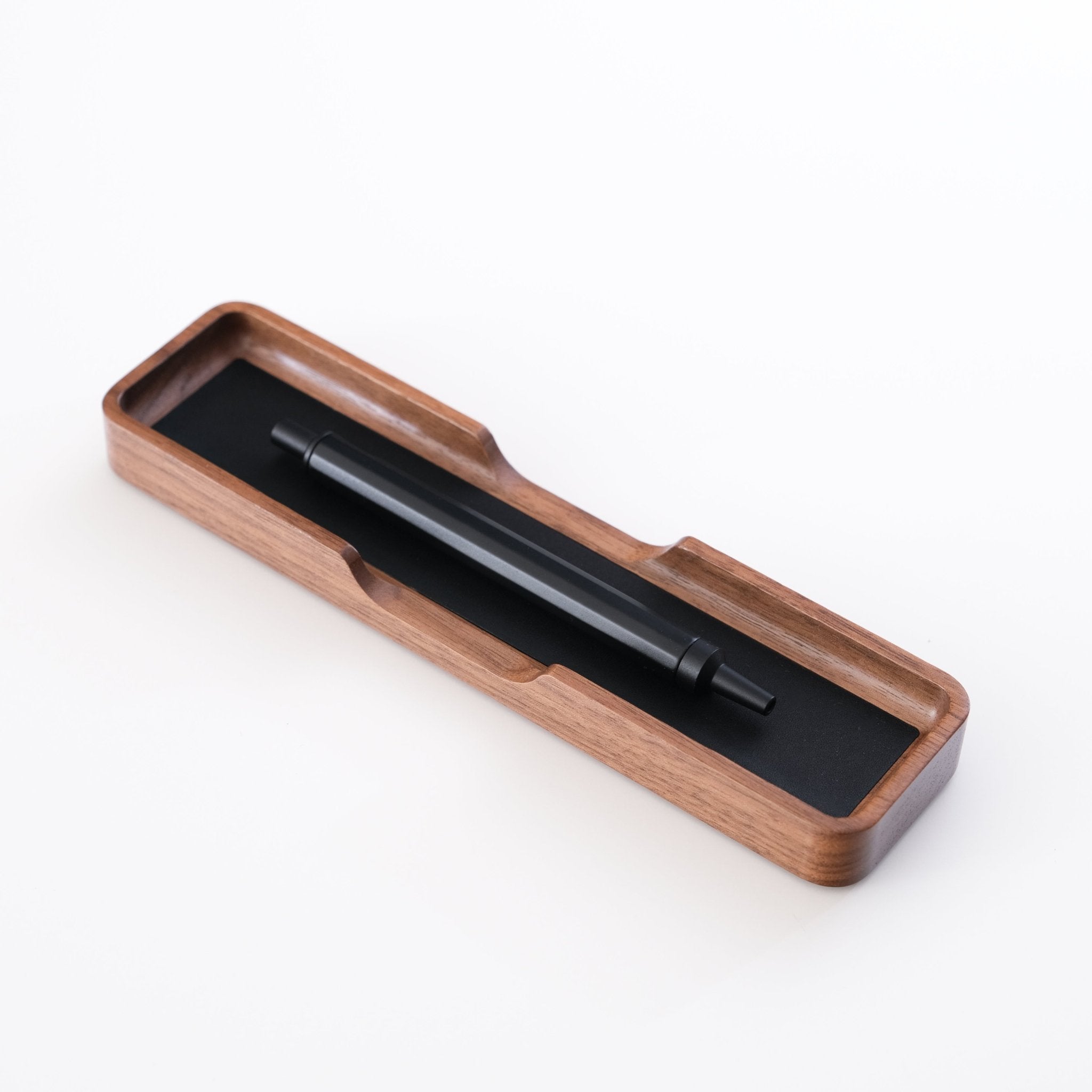 Walnut and Leather Pen Holder